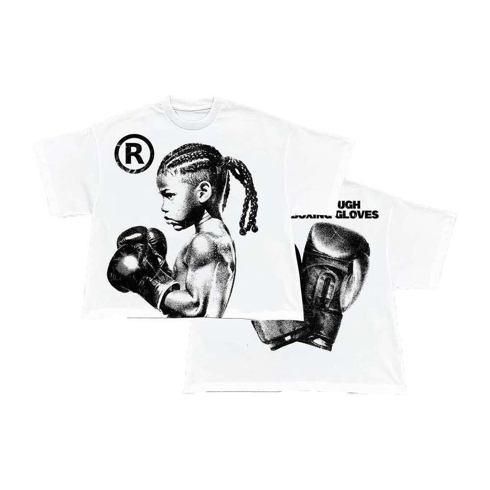 Summer y2k printed short sleeved round neck top personalized dark figure INS loose T-shirt
