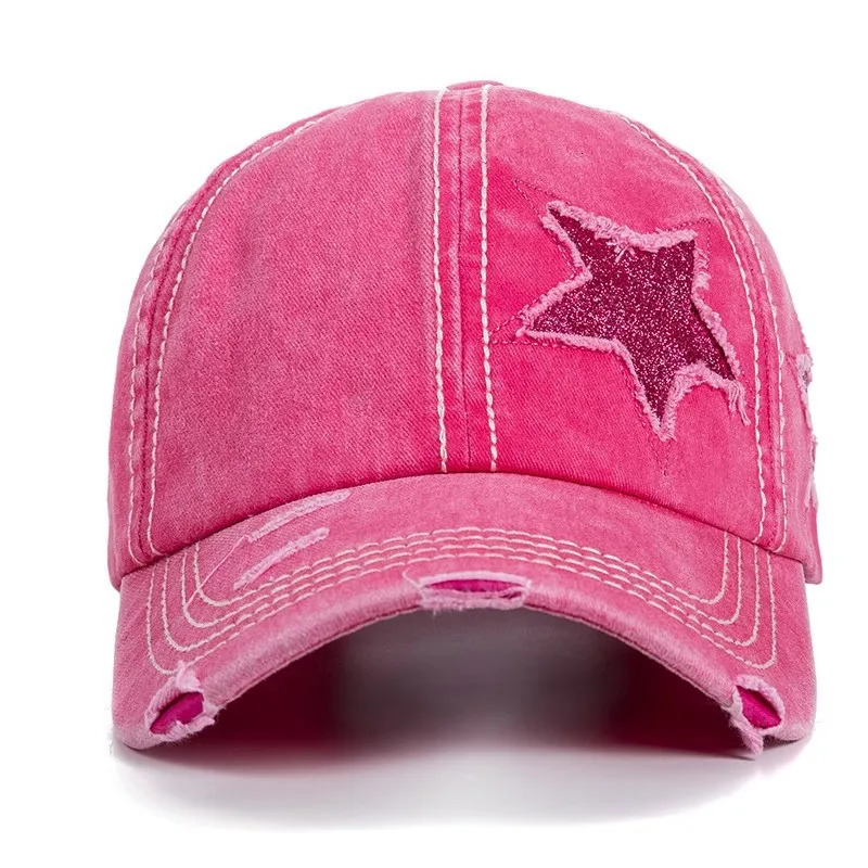 Retro baseball cap Female spring and summer Korean version of the big head circumference face duckling cap pink 250214