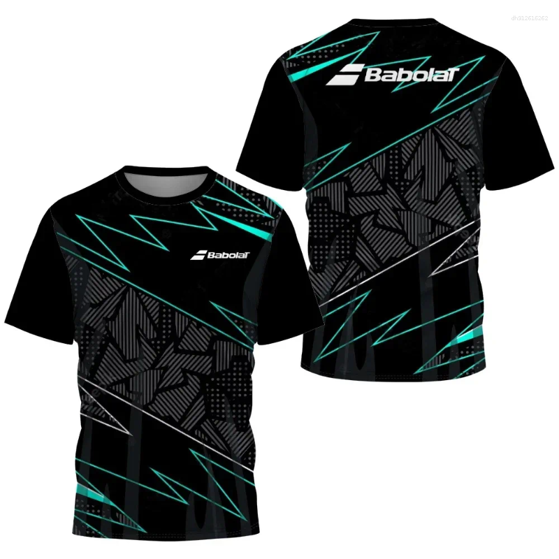 Men's T Shirts T-shirt Gradient Stripe Print Shirt For Men Badminton Table Tennis Training Clothing Tops Casual O-neck Sports T-Shirts