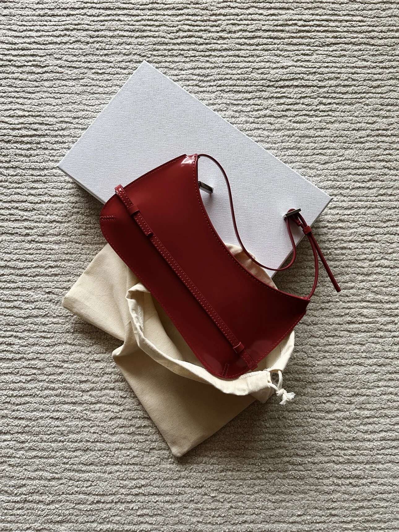 Red Patent Leather Small Mini Underarm Bag Women Smooth And Shiny Handbags Fashion Phone Purses Clutches Zipper Wallets