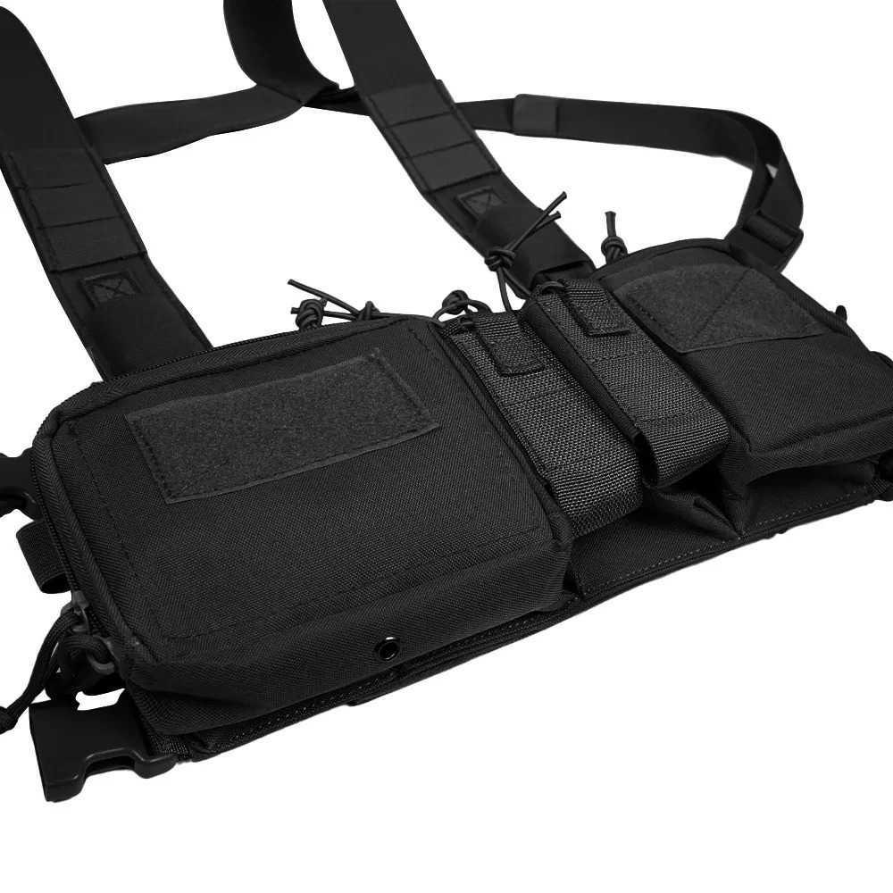 Tactical Chest Vest Rig Bag Field Training Vest Multifunctional Camouflage Strap with Multi-Pocket Outdoor Camping CS Match Pack 250219