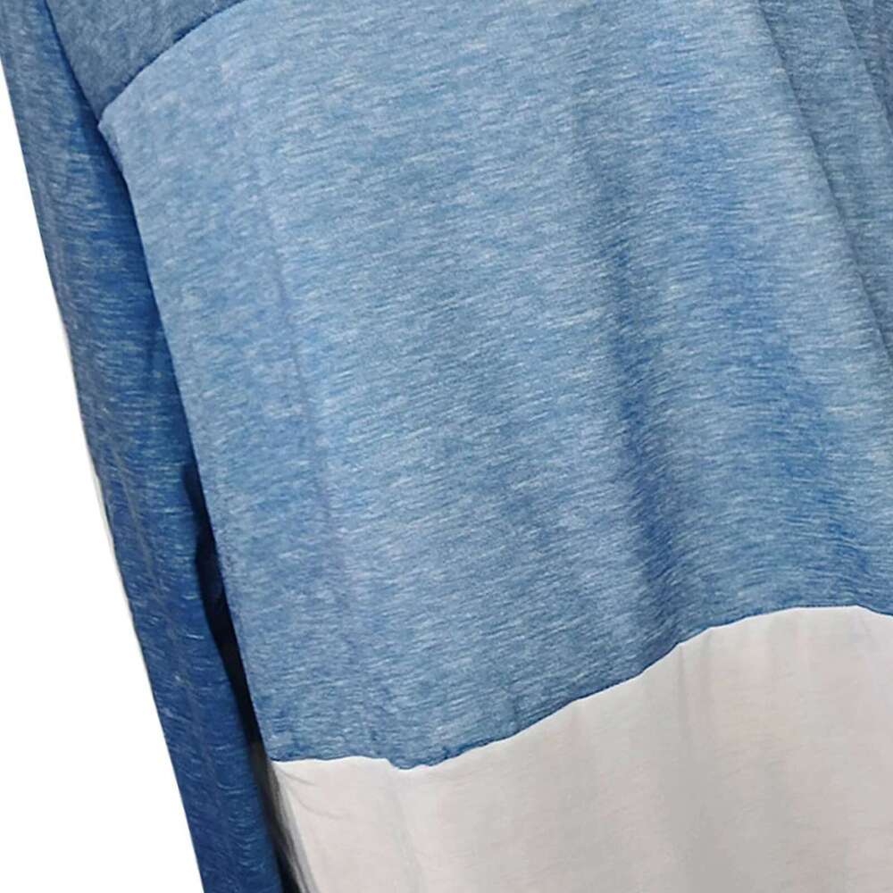 Womens Tops Fashion Pattern Splicing Long Sleeves Round Neck Tunic Tees Casual Loose Blouse