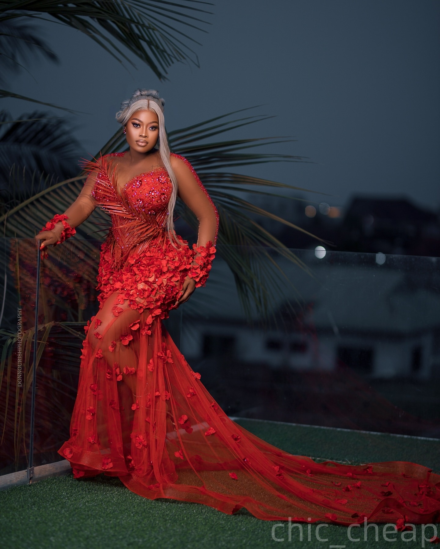 Red Mermaid Prom Dresses 2025 Floral Flowers Crystals Beaded Evening Formal Party Second Birthday Engagement Gowns Plus Size Dress For Special Occasio