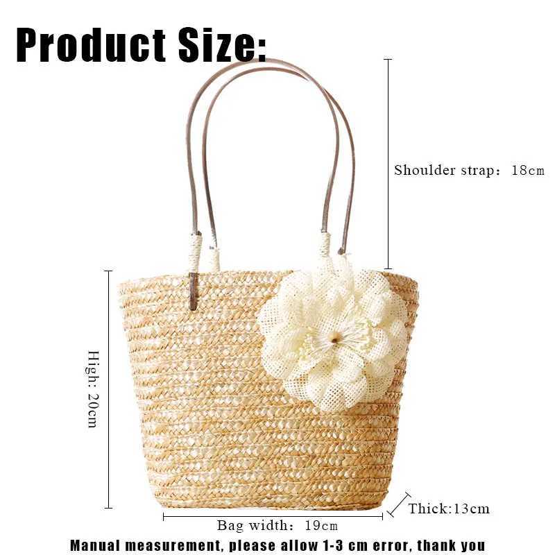 YoReAi Women Handbag Summer Beach Bag Rattan Woven Handmade Knitted Straw Large Capacity Totes Women Shoulder Bags Bohemia New Z250219