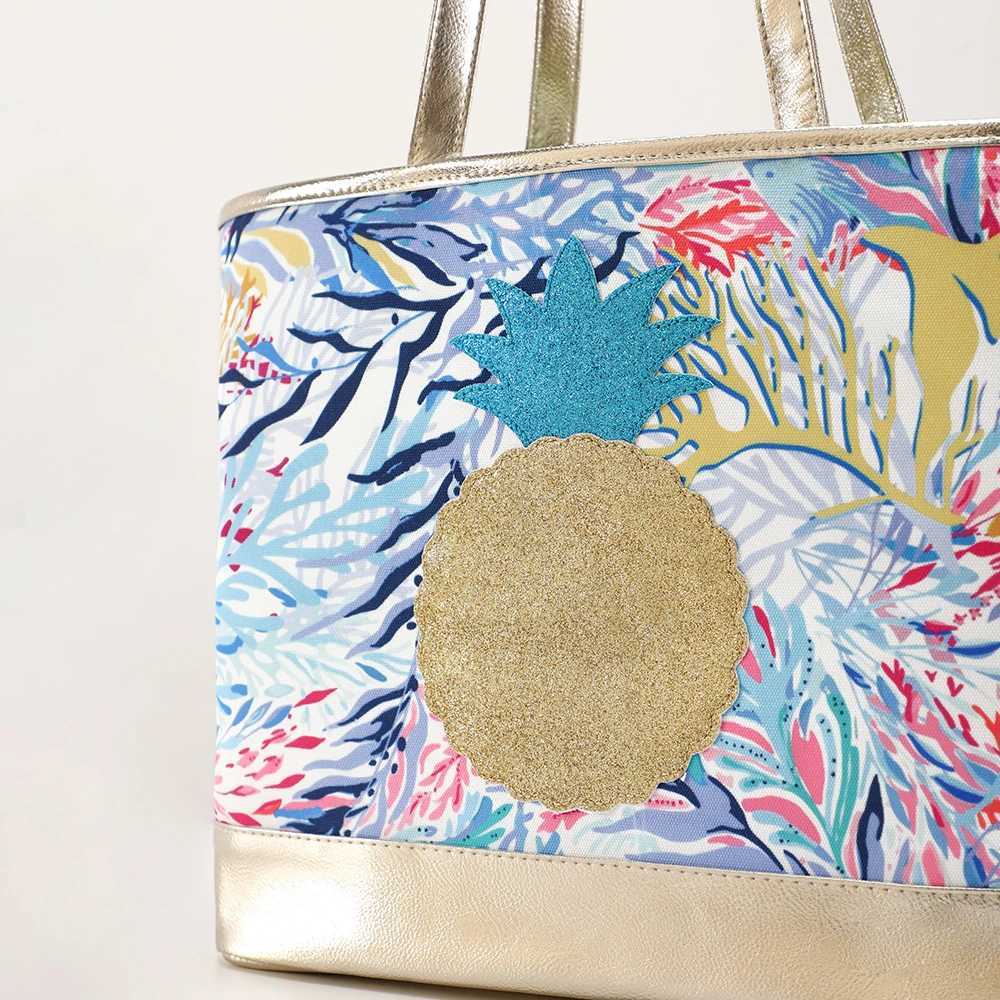 Floral Travel Bag For Ladies Pineapple Tote Bag For Women Carry On Beach Sports Gym Overnight Weekender Bag Z250219