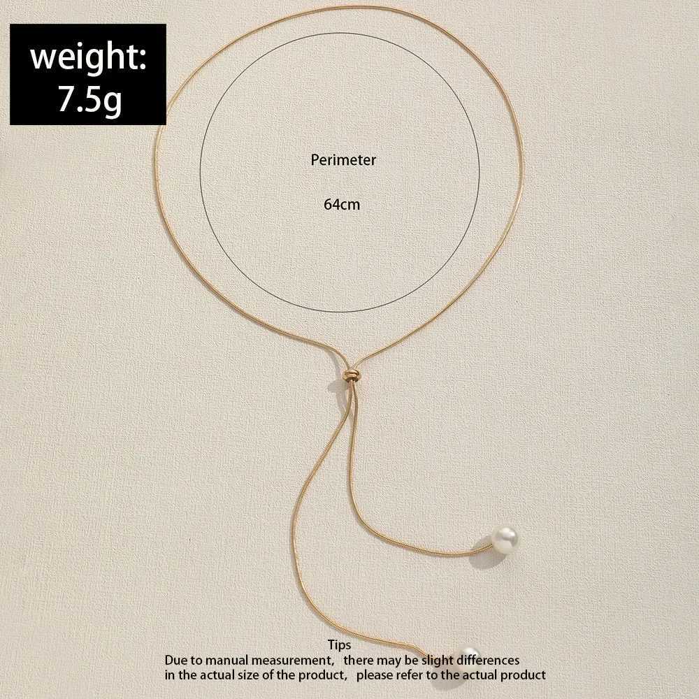 Tren Imitation Pearls Necklace For Women Gold Silver Color Adjustable Chain Choker Girls Simple Party Jewelry AccoriesXJ250219