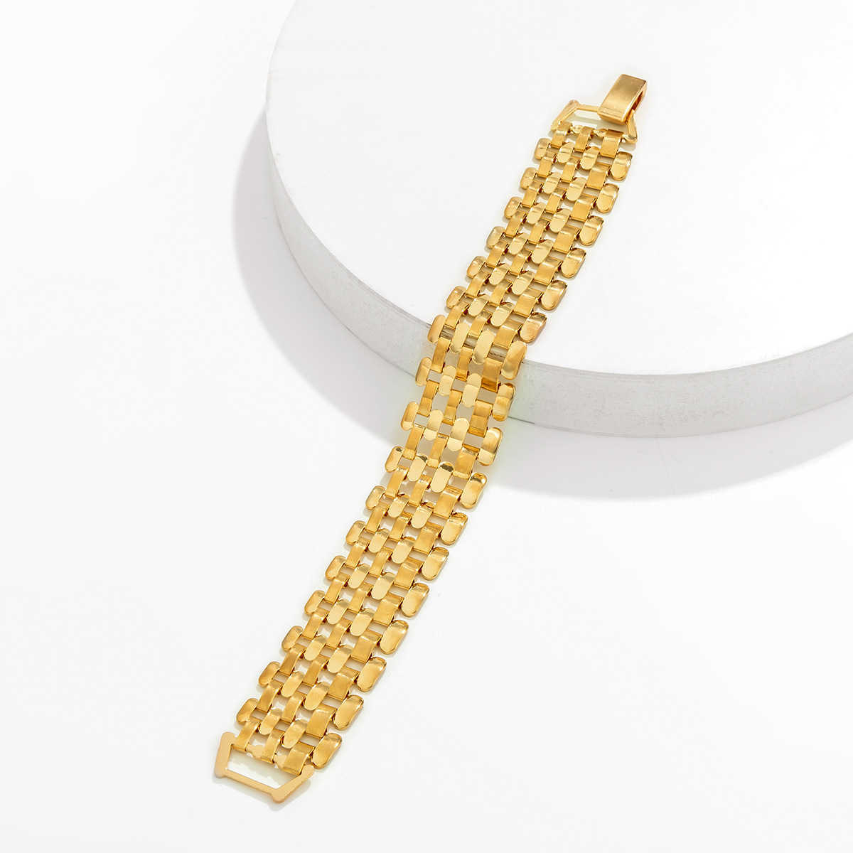 Charm Bracelets Jewelry hip hop Metal Fashion cool geometry Wrist Strap Bracelet Fashion wide edge geometry cool style bracelet H25220