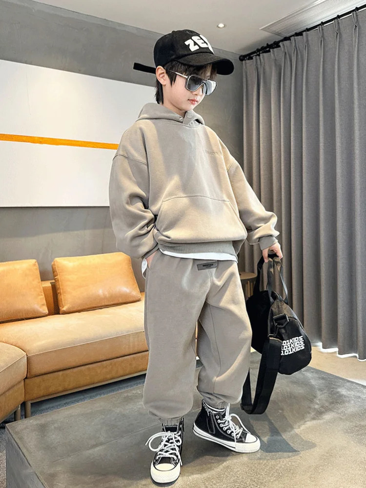 Autumn Children Boy Clothes Set Teenage Girls Letter Hoodies Pullover and Pants Suit Kid Sweatshirts Top and Bottom Tracksuits 250220