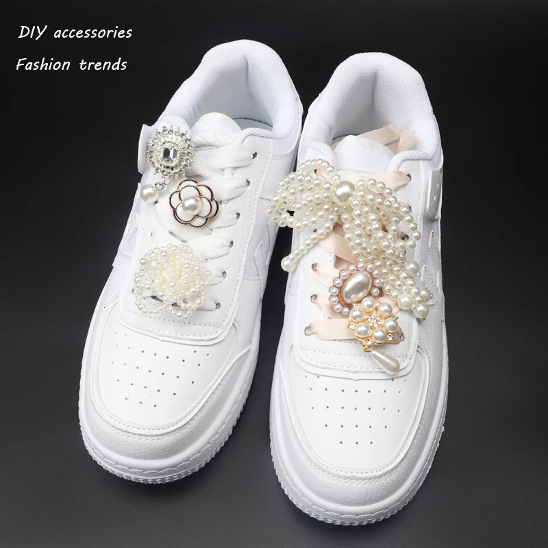 Shoe Charms for Sneakers Shoelaces Clips Buckle Decorations Rhinestones Pearl Gem Casual Flower Fashion Shoes Accessories 1 PCS 250219