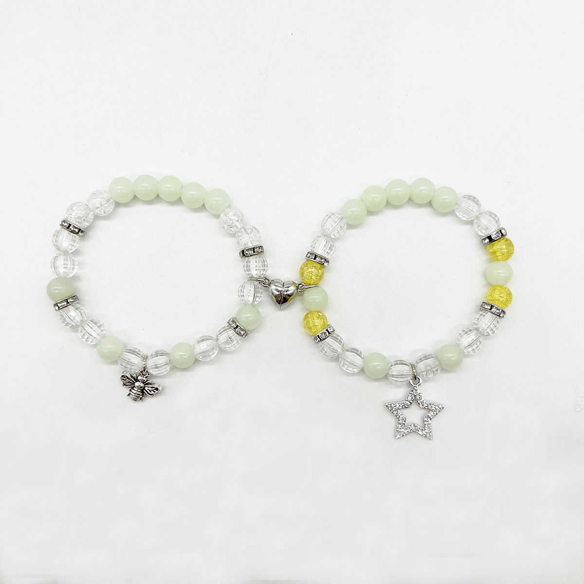 Charm Bracelets ETSY Hot Collection Letter Beaded Love Magnetic Couple Bracelet Elastic Handpiece Girlfriend Accessories H25220 2 BSCX