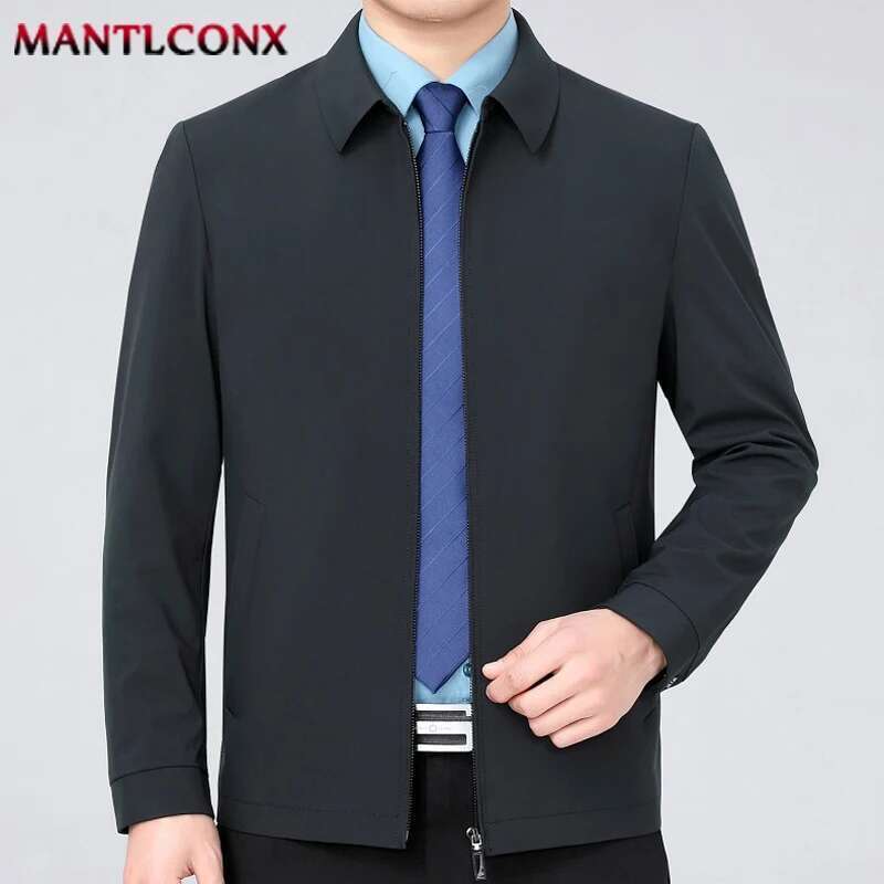 Men's collar jacket, solid color, loose cardigan, business spring jacket, workwear, casual jacket, 3xl