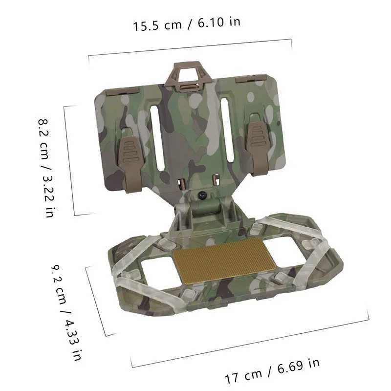 Tactical MOLLE Folding Navigation Board Vest Bag CS Airsoft Map Case Admin Panel Mobile Phone Holder for Screen Size 4.7-6.7inXJ250219