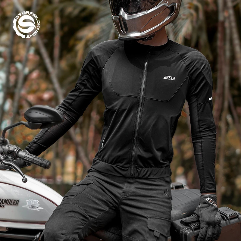 Star Field Knight Black Motorcycle Armor Jacket Summer Breathable Mens Cycling Clothes With CE Protective Body Gear Accessories 250214