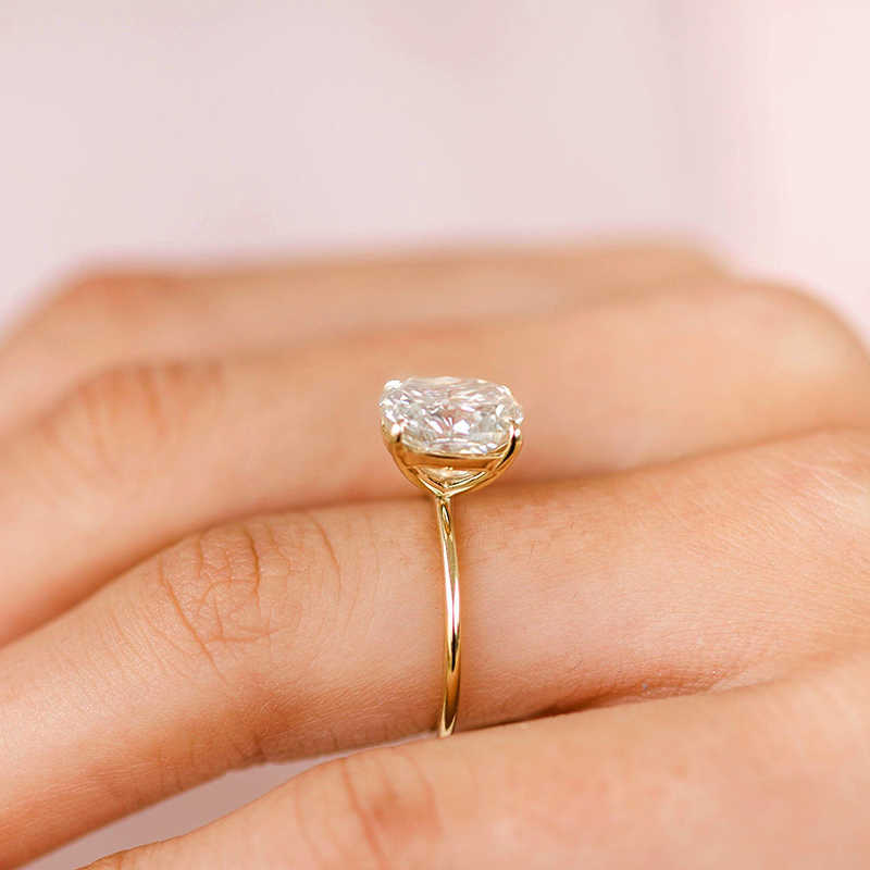 Luster Jewellery Cushion Cut 10/14/18k Pure Gold Wholesale Custom Jewelry Moissanite Ring Stone High Quality for Wedding Band