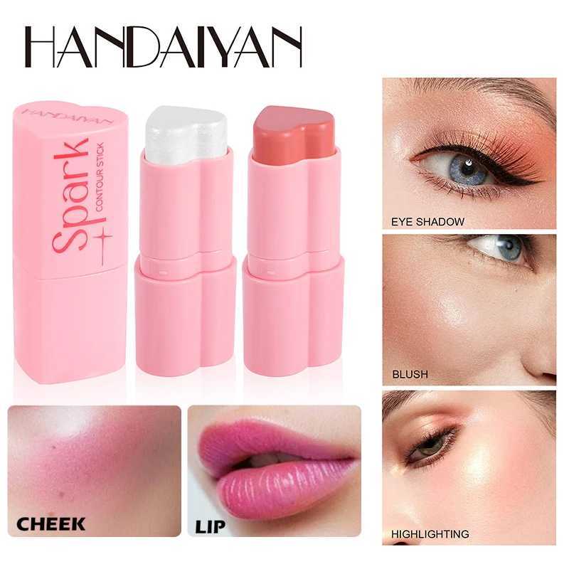 Love Shape B Highlighter Stick Lip Tinted Eyes Cheek Lips Brighten Cream Water-resistant Face Contouring Shadow B MakeupW250220