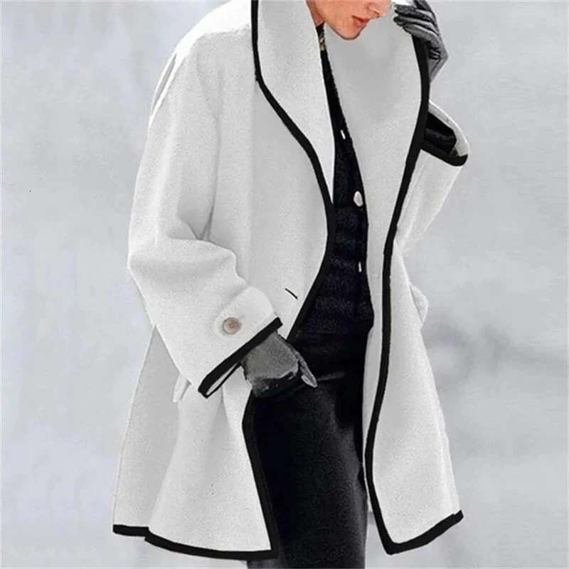 Women's And Coat Autumn Winter Long Sleeve Casual Outwears Fashion Women Woolen Solid Loose Jacket