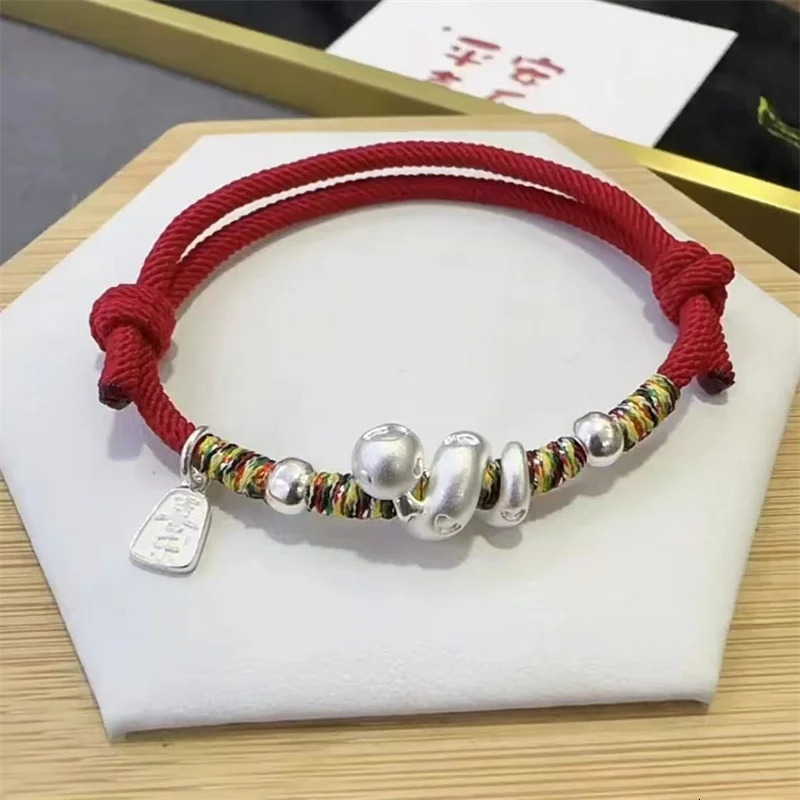 Pure Silver 999 Snake Year Peace Joy Blessing Multiple Handstrings for the Year of the Snake Transit Bracelet 250220