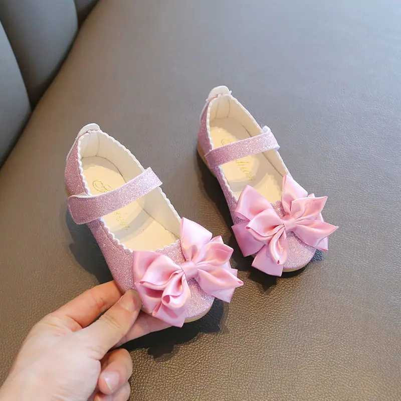 Fashion girls Korean small leather shoes bow elegant girls bright leather princess shoes children outdoor breathable single shoe X250220