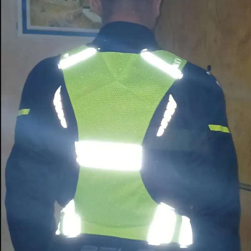 Reflective safety vests for motorcycle and car, light and adjustable elastic vest, high visibility reflective strips for running and cycling