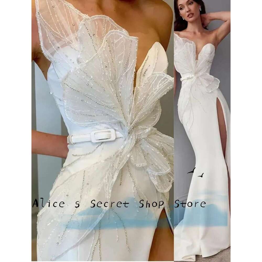 Women's Sleeveless Evening Dress High Division Sexy Mermaid Elegant Large Sizes Customized Exquisite Appliques Graduation Ball prom