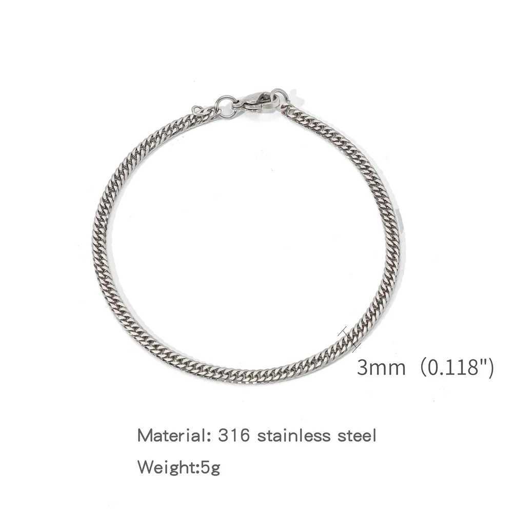 Simple Stainl Steel Silver Color NK Chain Bracelet For Men Hip Hop Jewelry Tren Party Accories Women BraceletXJ250219