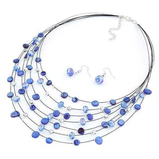 Pendant Necklaces Bohemian Beach Crystal Shell Ethnic Style Multi layer Necklace Earring Set Neck Chain H25219