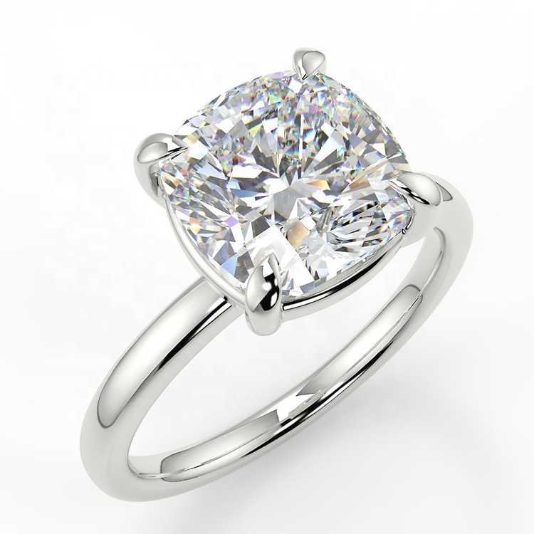 AU750 18K Solid Gold Moissanite Ring Moissanite Halo Rings Gold Rings Women
