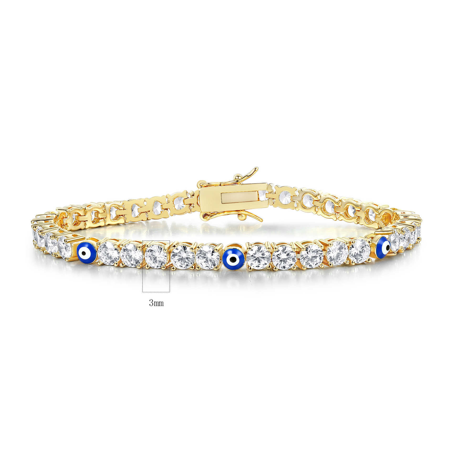 Charm Bracelets Devils Eye Bracelet 3mm 4mm Zircon Droplet Tennis Bracelet Accessories H25220