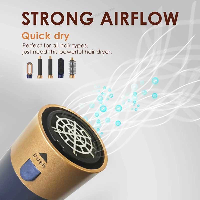 New 5-in-1 hair dryer hot comb set professional curling iron straightener styling tool for hair dryer Ho W250220