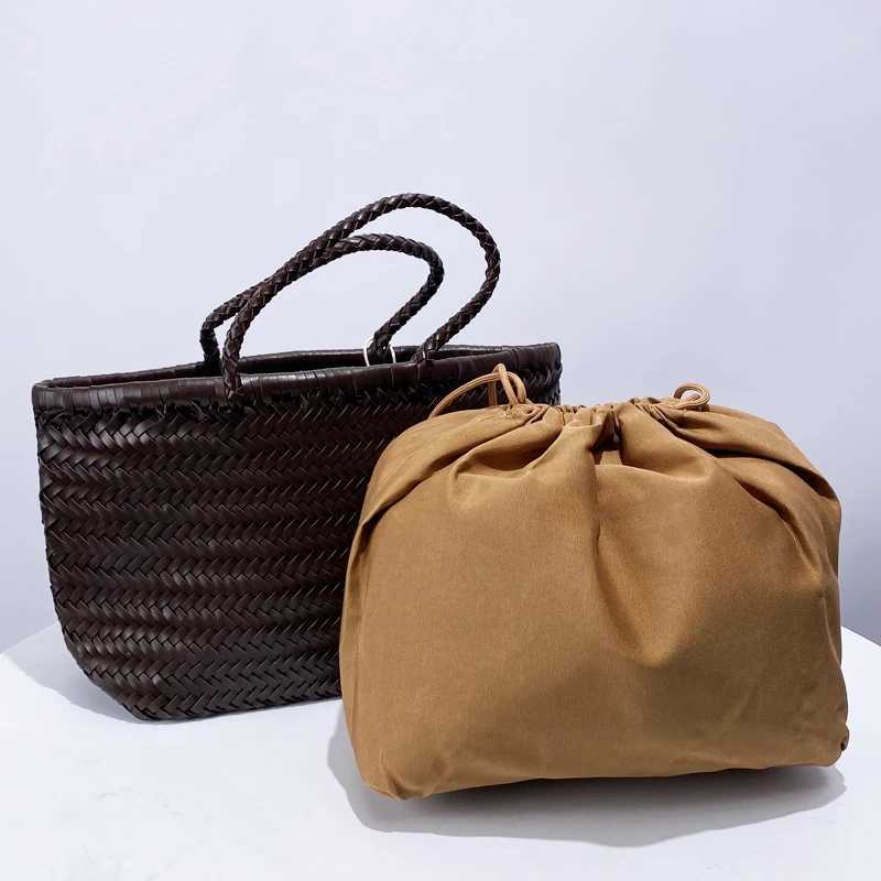 England Style Handwoven Tote Bags For Women Luxury Designer Handbag And Purses 2024 New In PU Vintage With Inner Pocket Shoulder Z250219