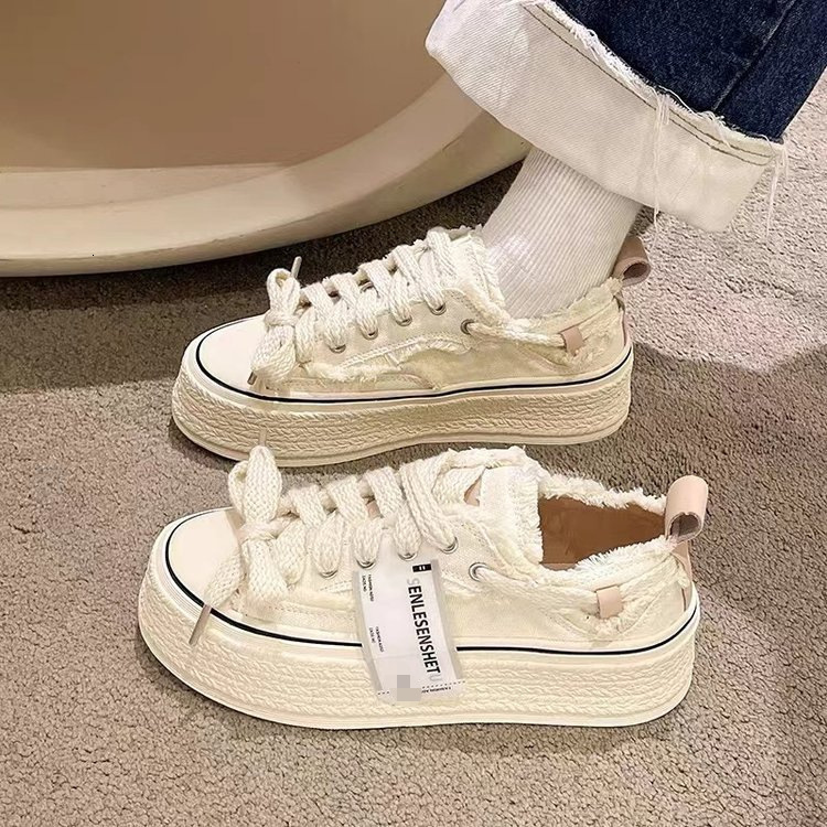 Canvas Women's Designer Shoes 2025 New Breathable Multifunctional Fashion Personality Woven Thick Sole White Shoes Women's Shoes Fashion Tre