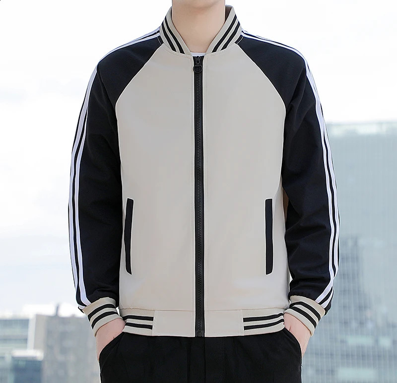 FallWinter Mens Jacket Sporty Trend Contrasting Baseball Uniform Youth Casual Fashionable Windproof Autumn Wear 250218