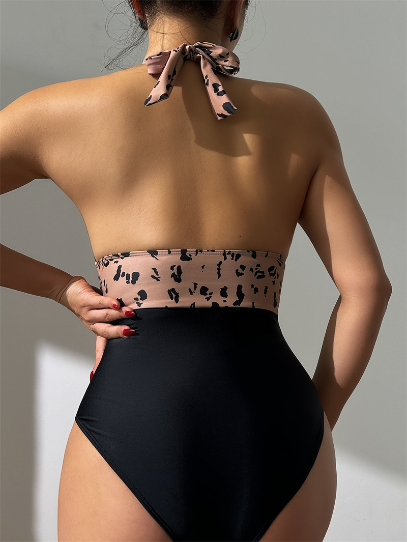 Women's One-Piece Swimwear Swimsuit Halterneck V-Neck Backless Push Up Figure Control Tummy Control