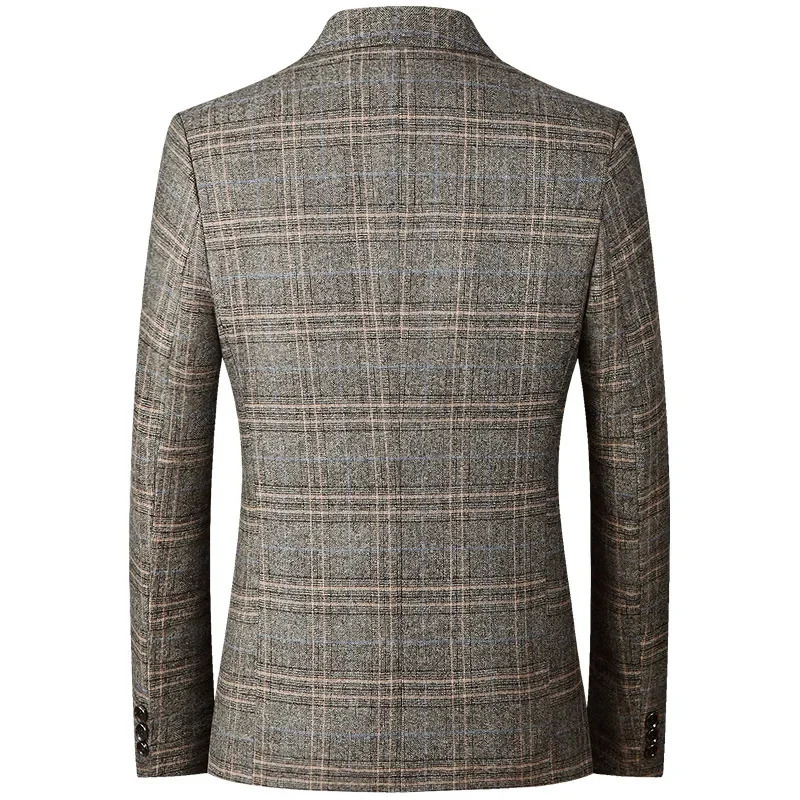 Mens Plaid Blazers Jackets Business Casual Suits Coats High Quality Male Slim Fit Blazers Jackets Spring Thin Blazers Coats 4 250220