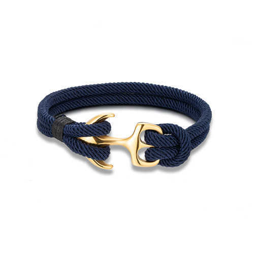 Charm Bracelets Mens stainless steel electroplated gold boat anchor bracelet womens couple Milan rope umbrella rope hand rope hot selling H25220