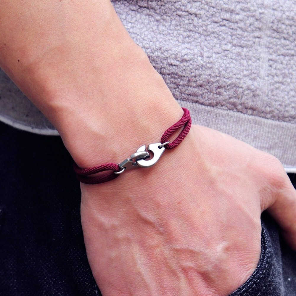 Charm Bracelets Hot selling stainless steel braided rope bracelet jewelry couple handcuffs bracelet student jewelry bracelet H25220 3 JZD4