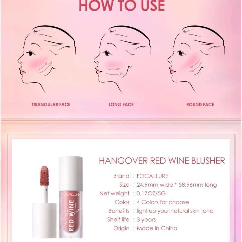 FOCLARURE Liquid Ber 4 Colors Natural Makeup Facial B Long lasting Matte Makeup Hangover Red Wine B Korean MakeupW250220