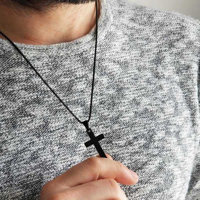 Fashion Charm Classic Cross Men Necklace Stainl Steel Chain Pendant Necklace for Men Jewelry Punk Anniversary Gift collareXJ250219