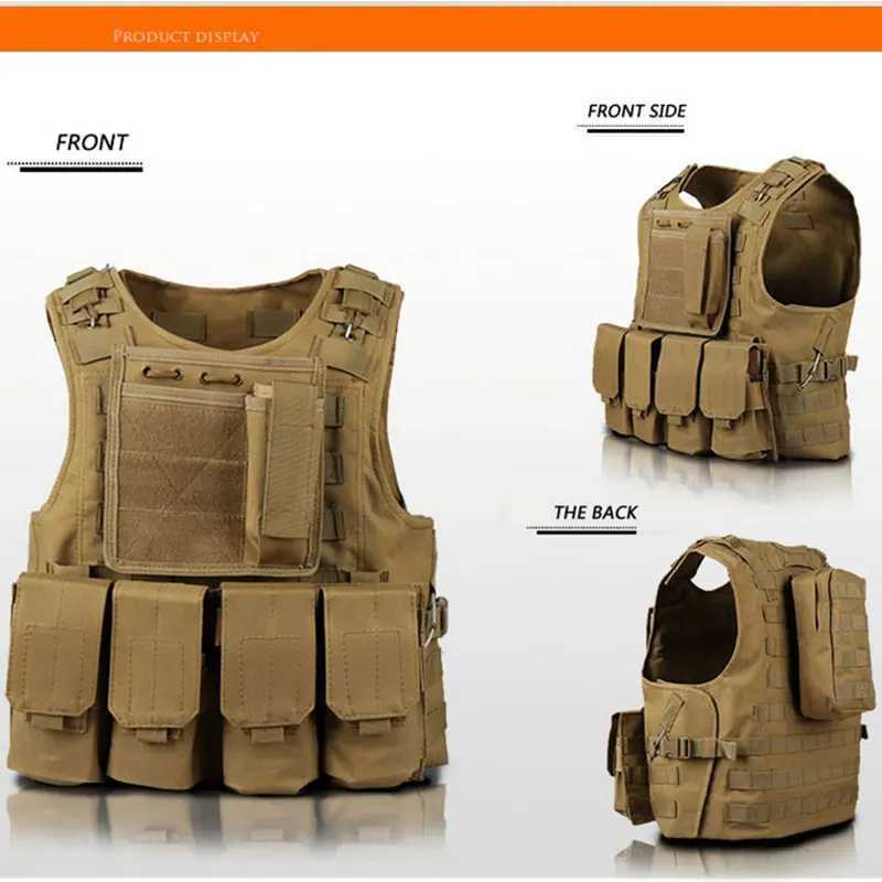 Tactical Hunting Camouflage Vest Combat Security Waistcoat Army CS Game Airsoft Assault Molle Vest Equipment Outdoor ClothingXJ250219