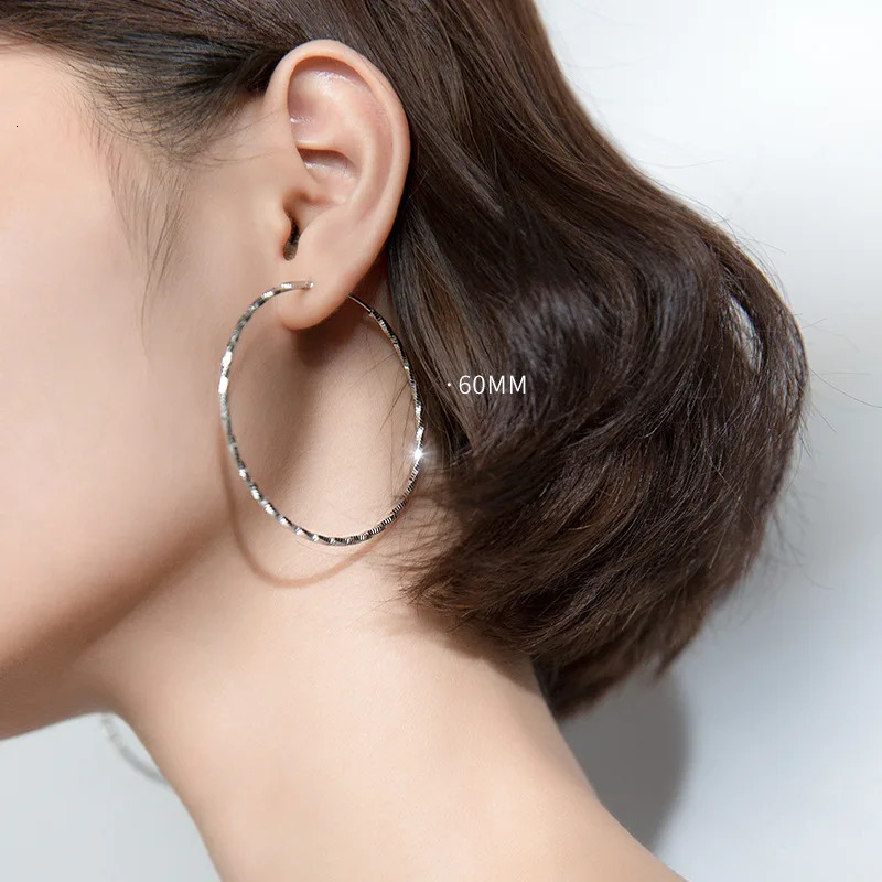 MIQIAO 925 sterling silver round earrings fashion jewelry womens large ring womens round summer accessories simple 250219