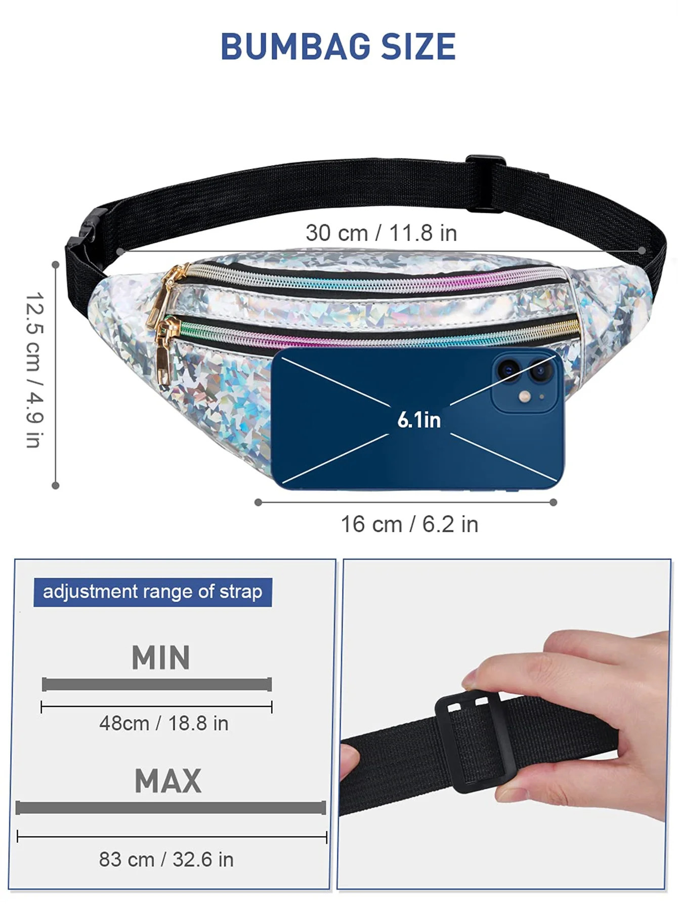 Laser Fanny Pack Belt Bag for Women Cross Body Packs Crossbody Bags small Waist Fashion Bum 250219