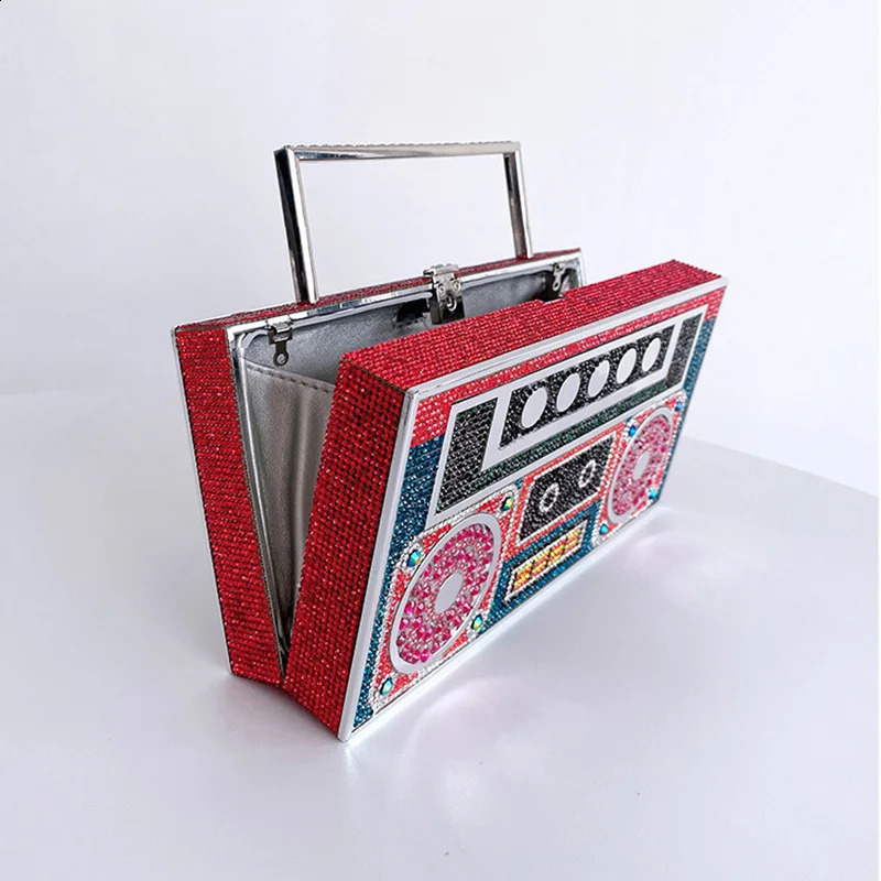 y ner Full Diamond Evening Bag Ladies Rhinestone Radio Cluthes Fashion Women Dress Handbag Shiny Crystal Bags XA746H 250218