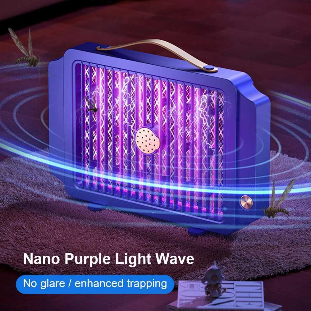 Electric Insect Killer USB Rechargeable Grid Mosquito Trap 1200mAh Wall Mounted Fly Eliminator for Reducing Flying Insects M250220
