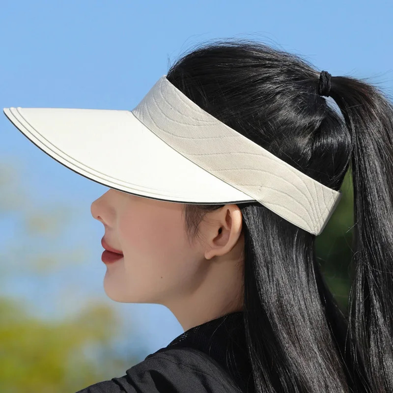 Womens summer hat seamless one-piece empty top summer sun hat UV protection leisure sun hat outdoor cycling sports sun hat 250219