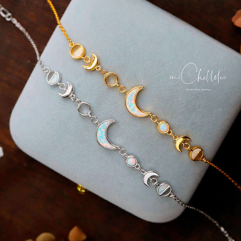 Popular Light Stainless Steel Moon Crescent Plated Gift Simple Fashion Gold Sier Bracelet