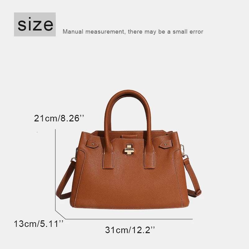 Classic Tote Bags For Women Designer Handbags And Purses 2024 New In PU Vintage Lychee Texture Lock Top Handle Shoulder
