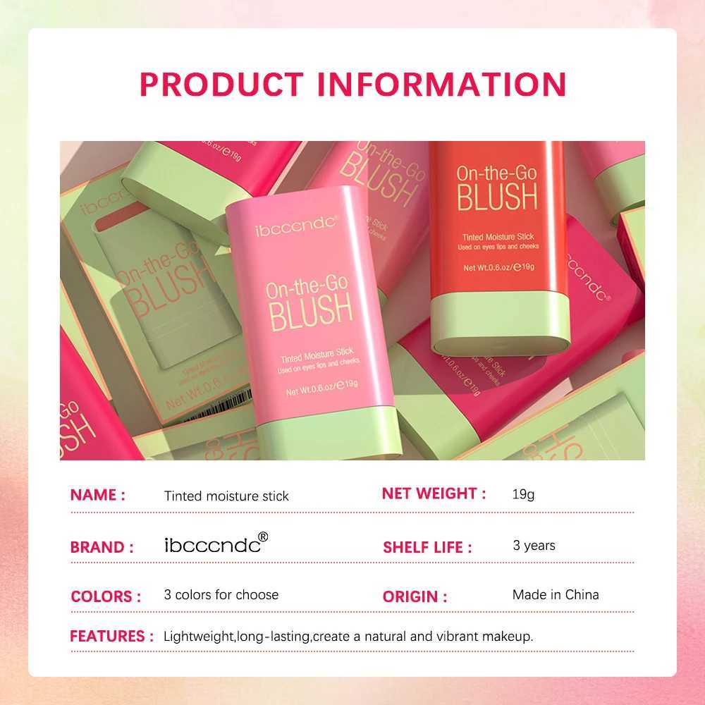 Long Lasting Non-Fading Silky Smooth Cream B for Cheeks1 Piece Lips Eyes Christmas Gift Smudge-Proof Multi-Use B StickW250220