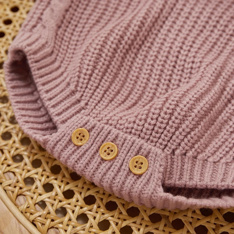 Winter Warm Baby Girls Boys Clothes Knit Romper Sweater Toddler Long Sleeve Solid Knitwear Jumpsuit with Hat for Kid Fall Outfit 250220
