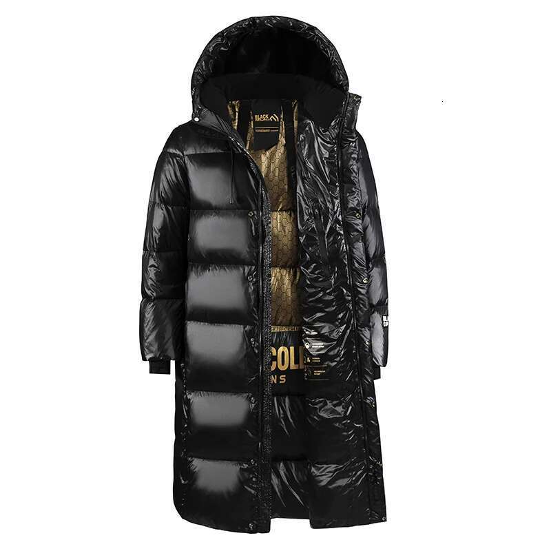 Men's Outerwear Winter Black Gold Jacket Men's Long Brand Glossy Waterproof White Duck Down Warm Parka Short Women Lightweight Hooded Coat