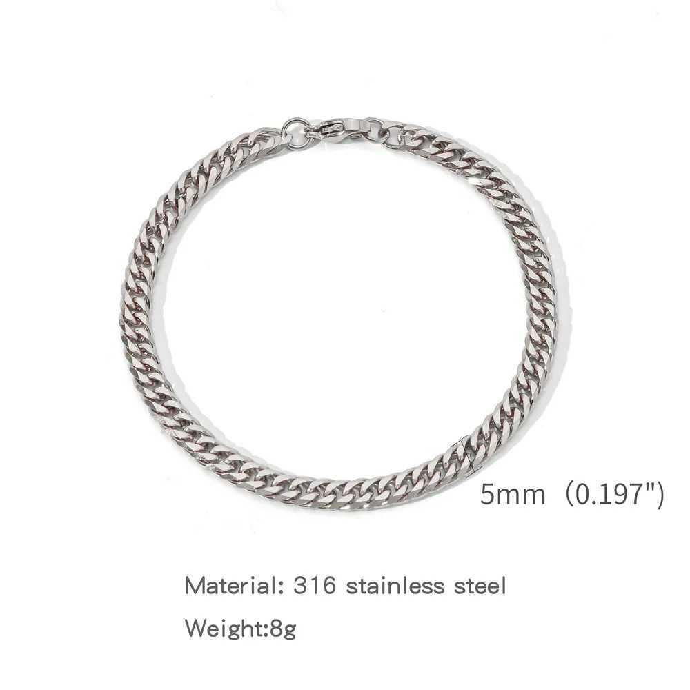 Simple Stainl Steel Silver Color NK Chain Bracelet For Men Hip Hop Jewelry Tren Party Accories Women BraceletXJ250219